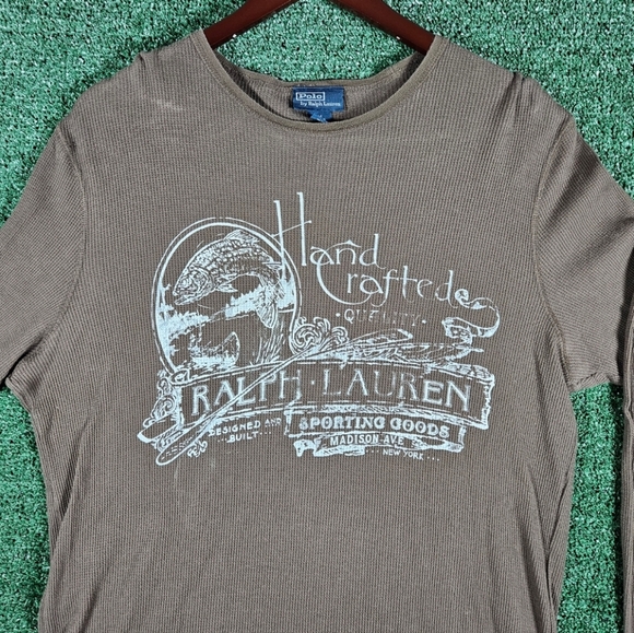 Vintage Polo Ralph Lauren Lightweight Graphic Thermal Shirt / Mens Size Medium - Picture 7 of 11